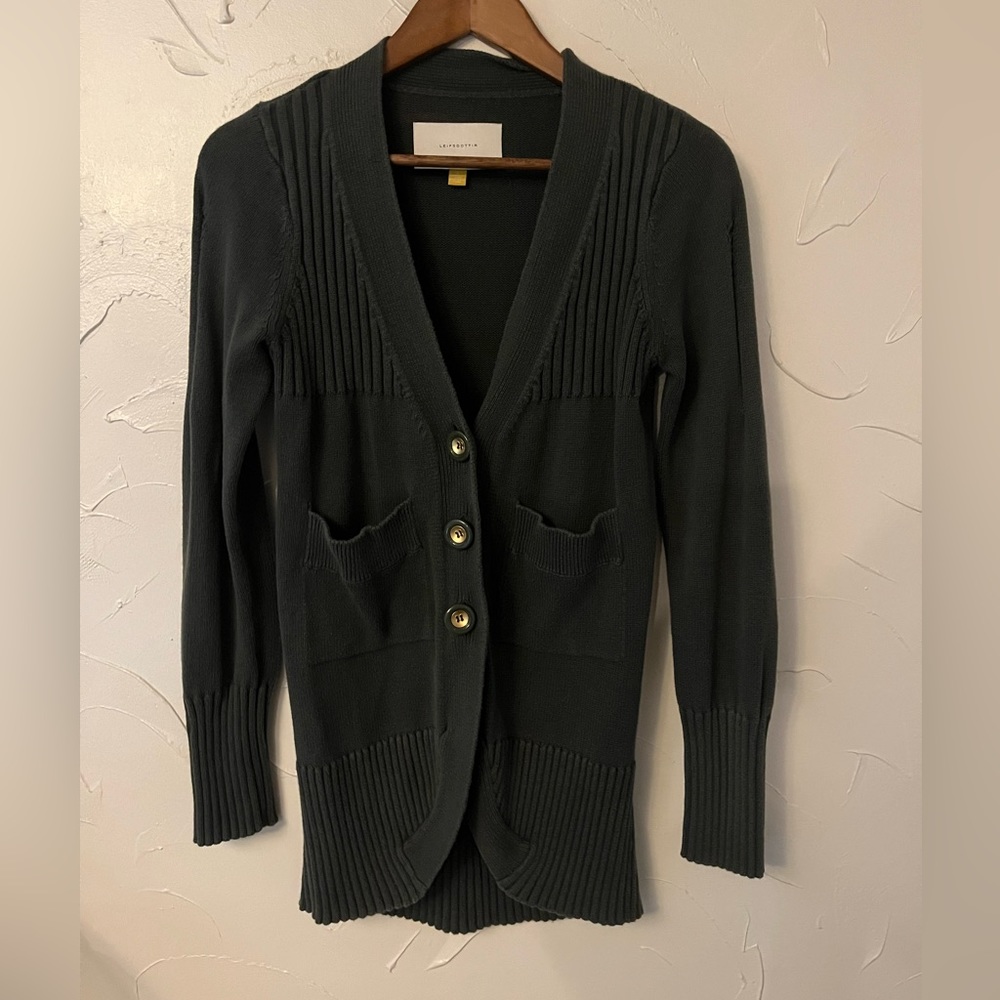 Leifsdottir/Anthropologie Brand Green Cardigan Sweater SZ Small